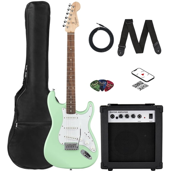 Fender Squier Stratocaster - Surf Green w/ Amplifier