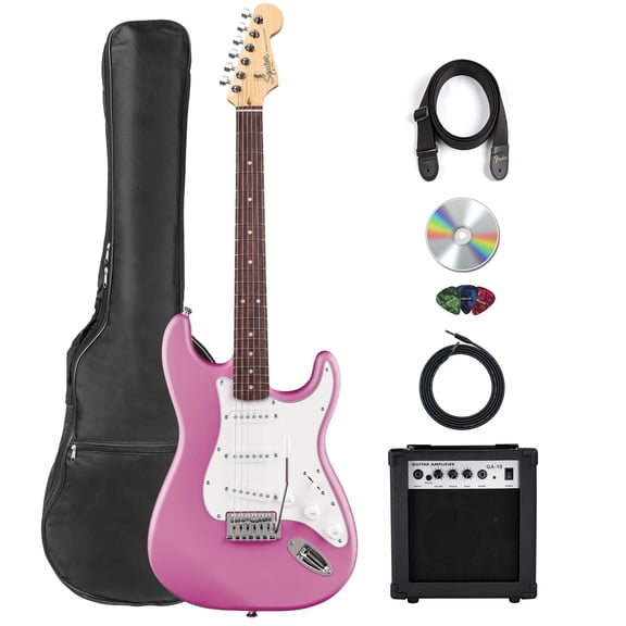 Fender Squier Stratocaster - Flash Pink w/ Amplifier