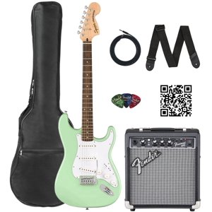 Fender Squier Stratocaster - Surf Green w/ Frontman 10G Amplifier
