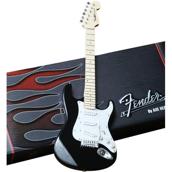Fender™ Strat™ Classic Black Miniature AXE Guitar Replica - Officially Licensed Collectible (FS-002)