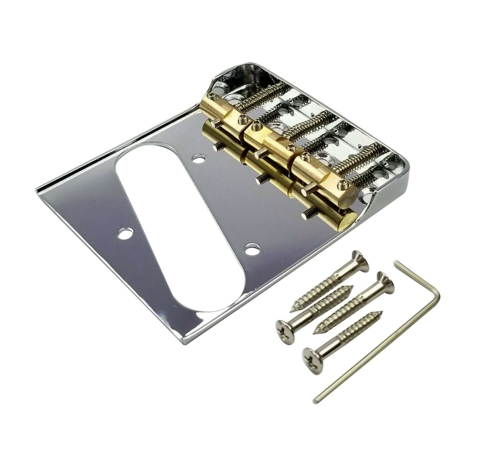 Fender Telecaster Bridge, Chrome, Compensated Brass Saddles, CutDown