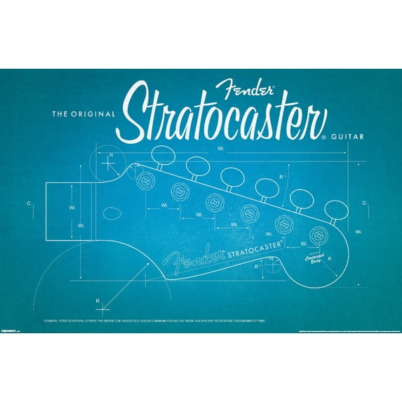 Fender - The Original Stratocaster Blueprint Wall Poster, 14.725" x 22.375"