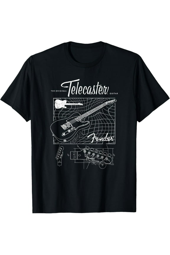 Fender The Original Telecaster Guitar Schematic Poster T-Shirt