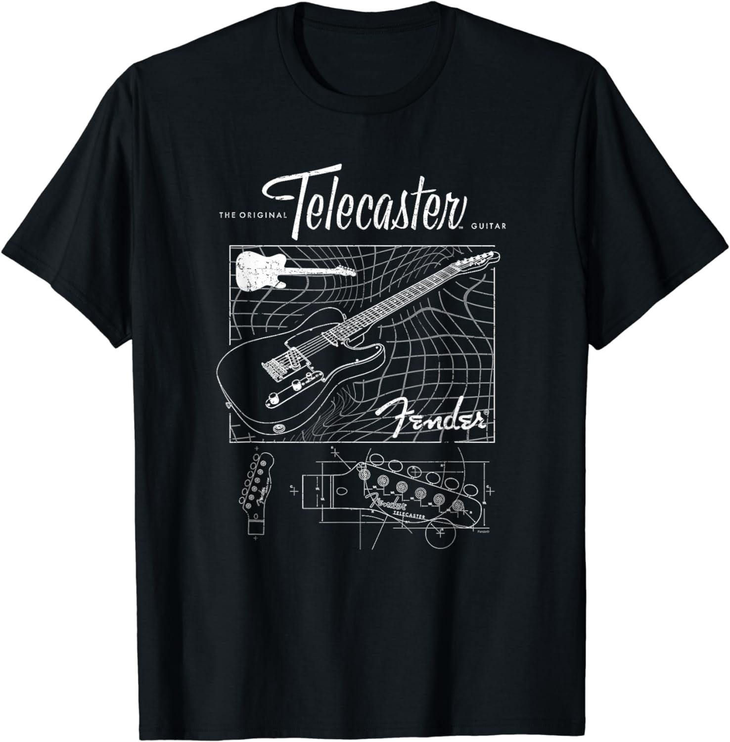 T-shirt Fender Homme - Noir, Coton, Manches Courtes - Bitcruncher - Neuf Avec étiquettes