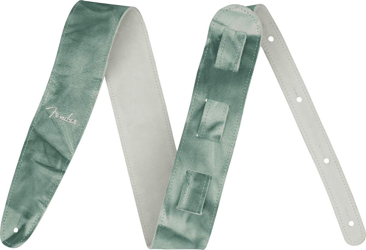 Fender Tie Dye Leather Strap - Sage Green