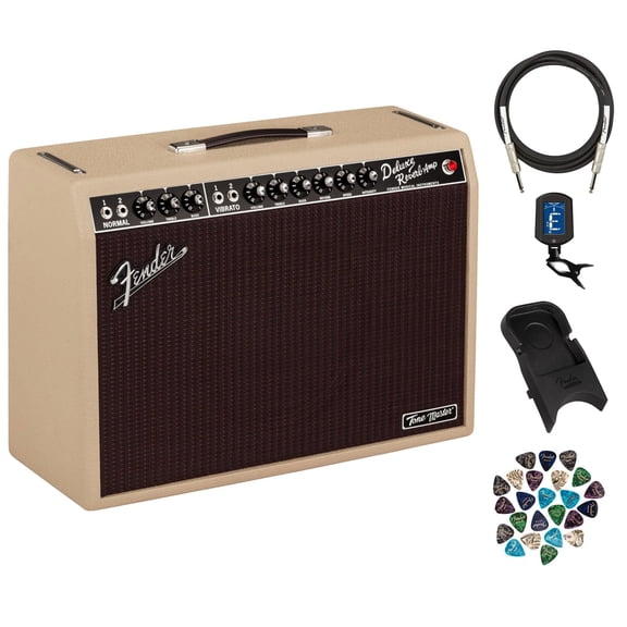 Fender Tone Master Deluxe Reverb 1x12-Inch Guitar Combo Amplifier - Blonde w/ Amperstand Guitar Cradle