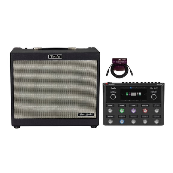 Fender Tone Master Pro with Over 500 User Presets Bundle with Fender Tone Master FR-12 1000W Speaker (Black) and 25 Feet Microphone Cable (3 Items)