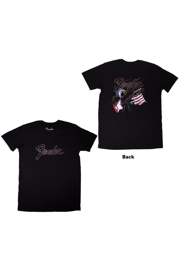 Fender Unisex T-Shirt Eagle (Black) (Back Print)