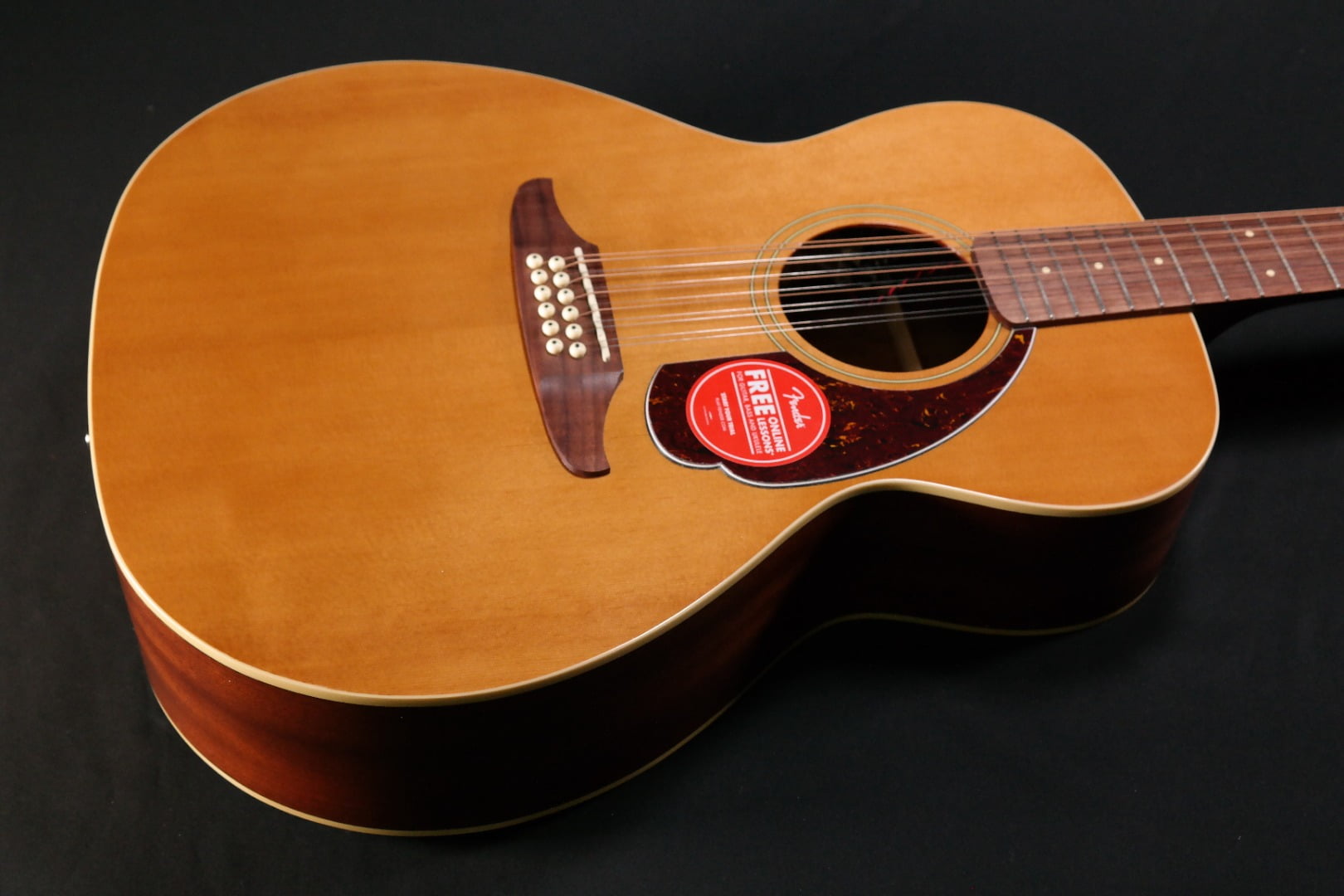 Fender Villager 12 String Acoustic Electric Guitar with Gig Bag, Aged Natural
