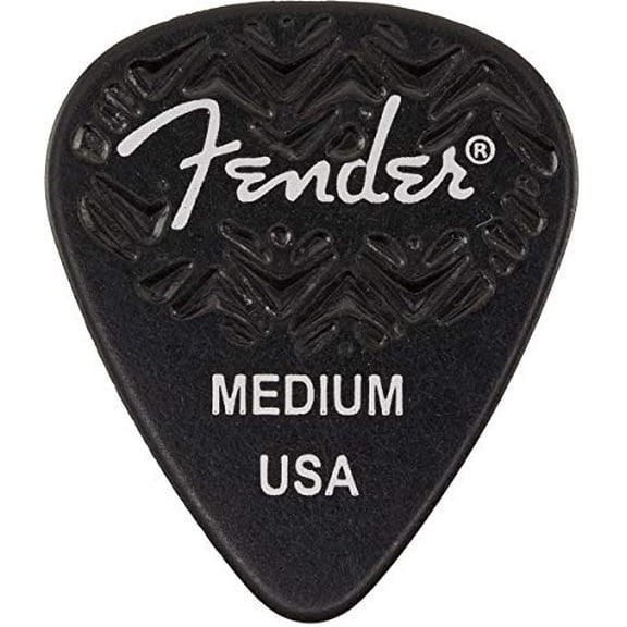 Fender Wavelength Guitar Picks 351 Shape, Black, Medium, 6-Pack Black Medium