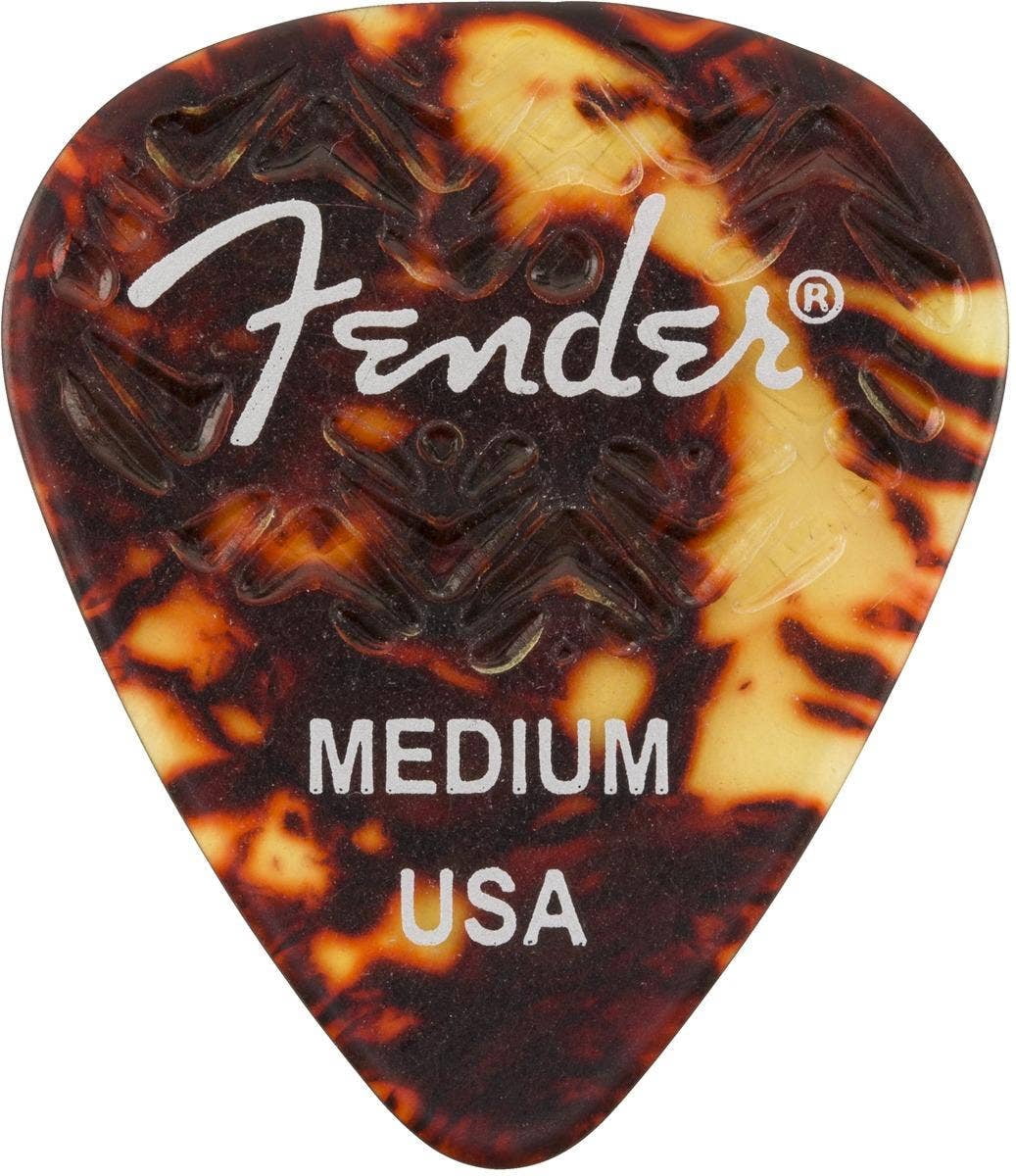 Fender Wavelength Tortoise Shell Guitar Picks (6) - 351 Shape - Medium ...