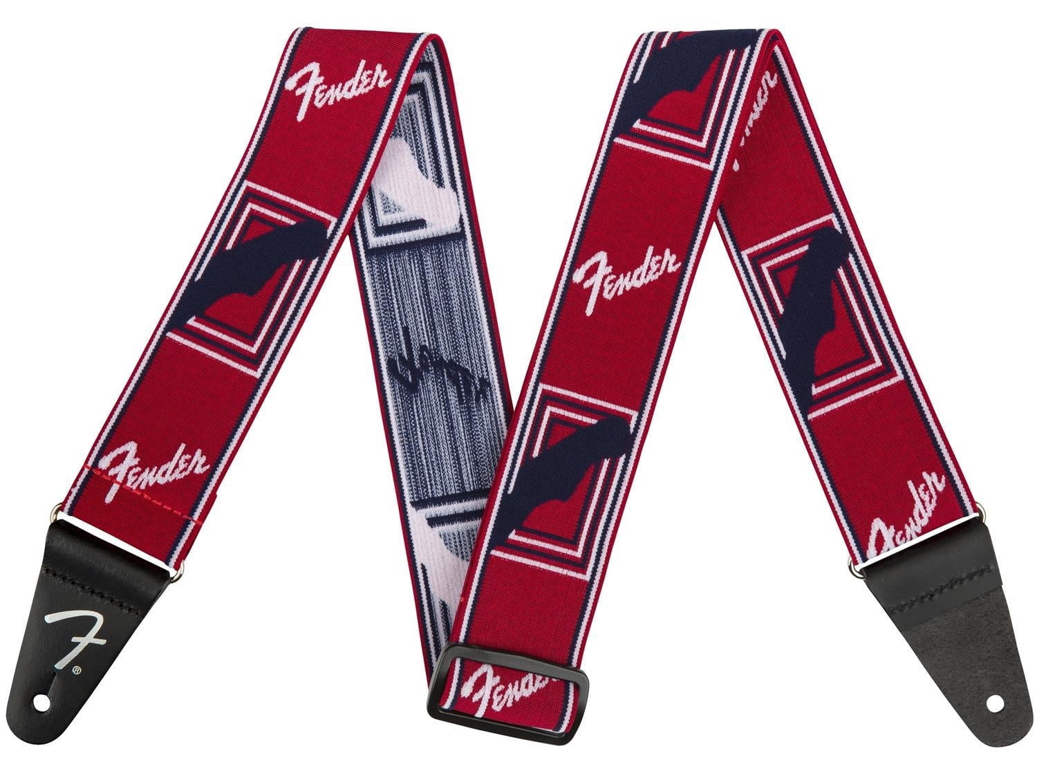 Fender Weighless Monogrammed Guitar Strap, Red/White/Blue