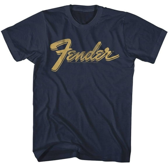 Fender Faded Logo Men's T Shirt (Navy, AdultM)