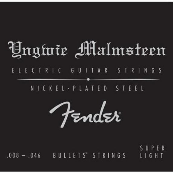 Fender Super Light Nickel-Plated Steel Yngwie Malmsteen Signature Electric Guitar Strings, .008-.046 Gauges, Set of 6 Strings