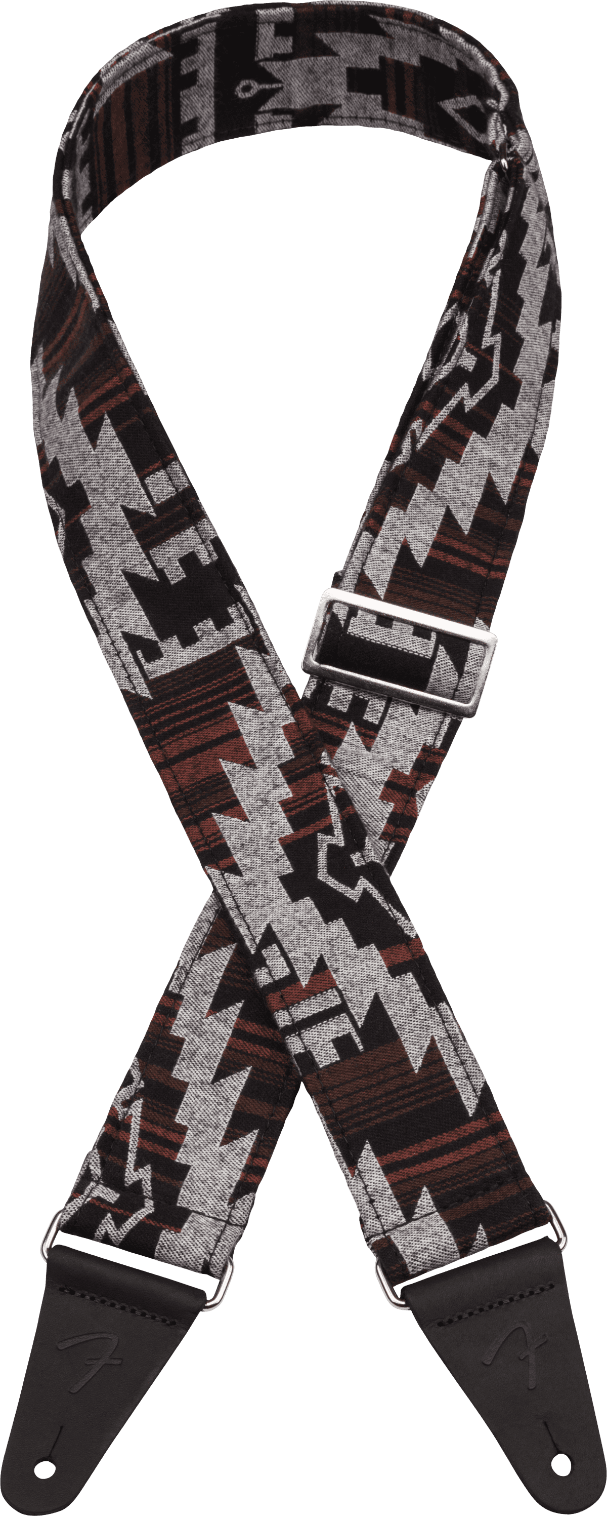Fender Zion Polyester 2" Guitar Strap, Black Aztec