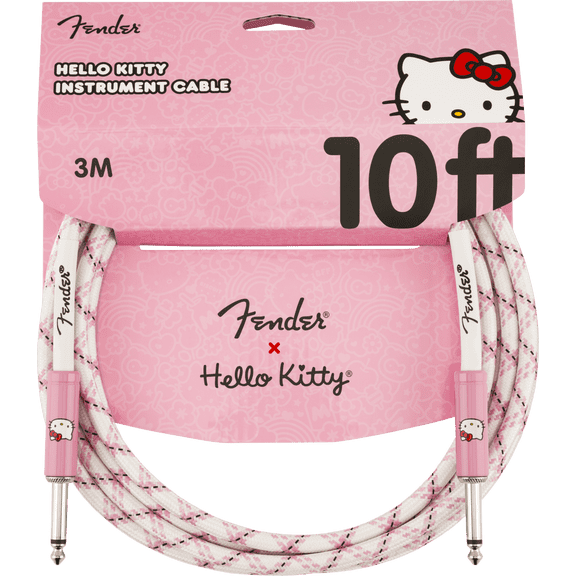 Fender x Hello Kitty White/Pink Woven Cable, 10 Foot