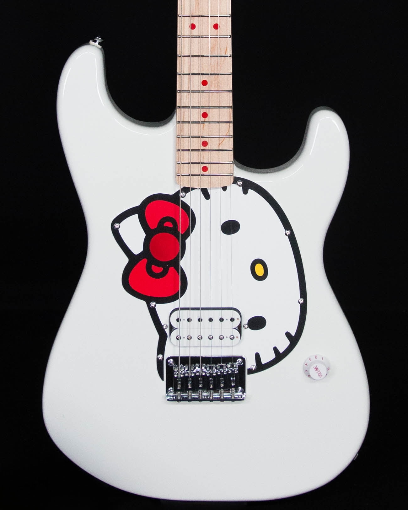 Fender Squier x Hello Kitty White Stratocaster Guitar with Humbucking Pickup and Volume Control