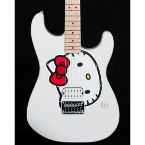 Fender Squier x Hello Kitty White Stratocaster Guitar with Humbucking Pickup and Volume Control