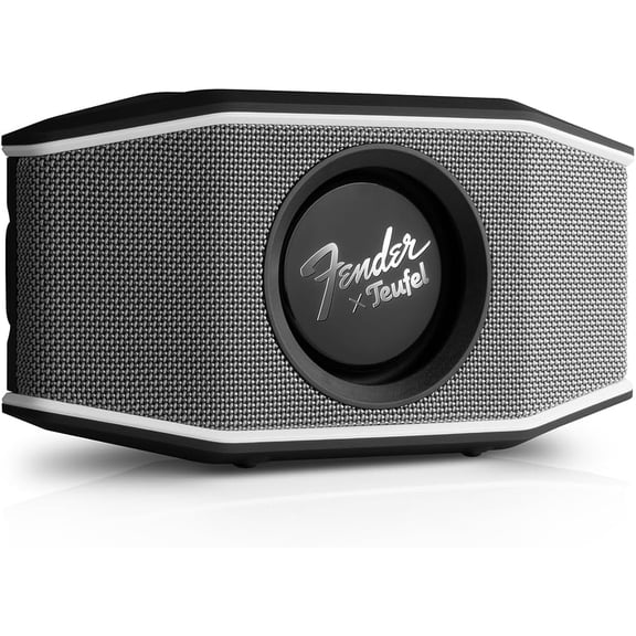 Fender x ROCKSTER GO 2 Portable Bluetooth Speaker Powerful Sound, Rugged, Waterproof, 28 Hour Battery, Carrying Strap for Outdoors and Travel