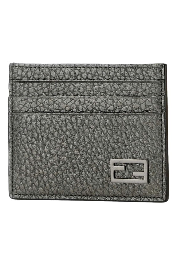 Baguette Graphite Grained Leather Card Case Wallet