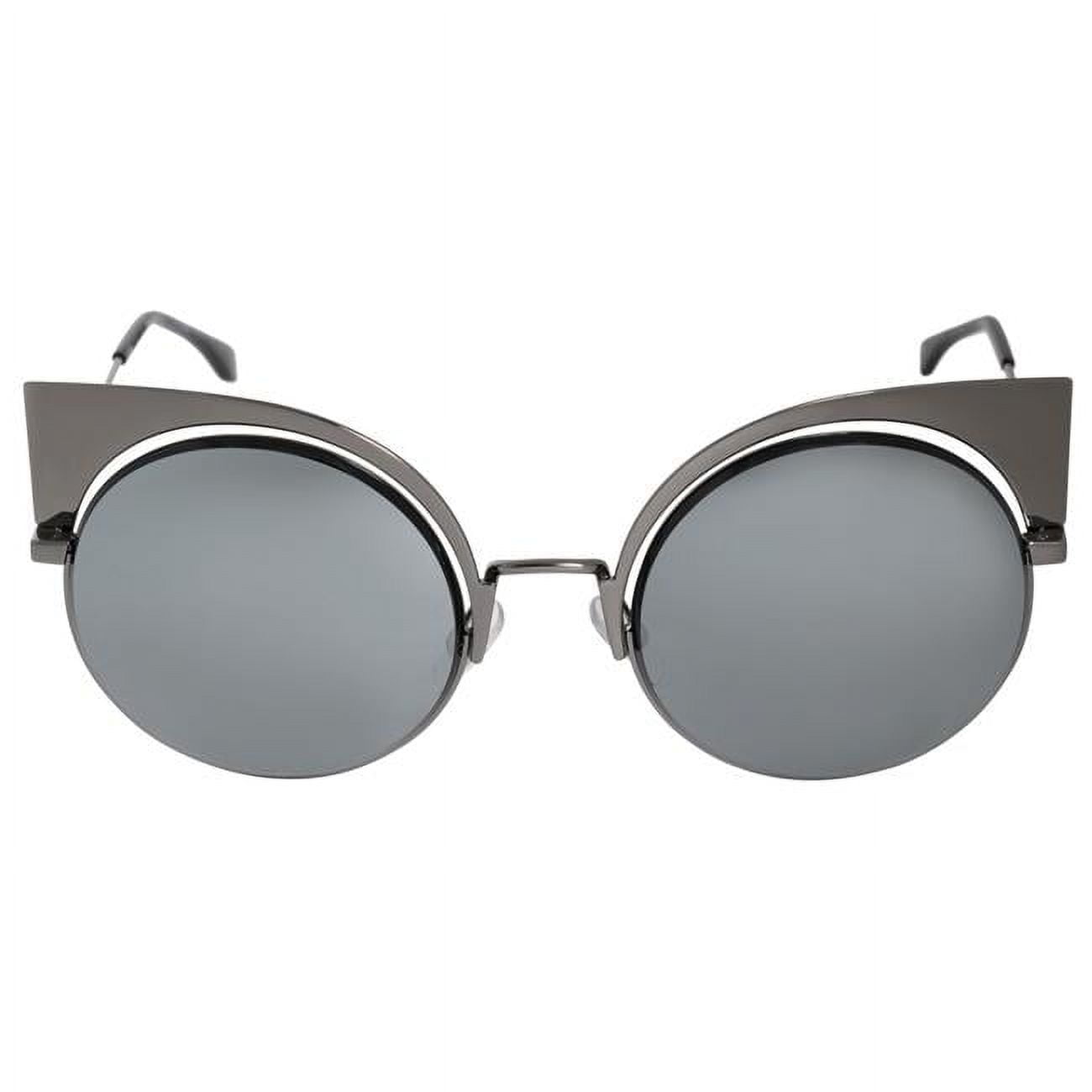 Fendi Eyeshine FF 0177 Metal Mens CatEye Sunglasses Gray 53mm Adult