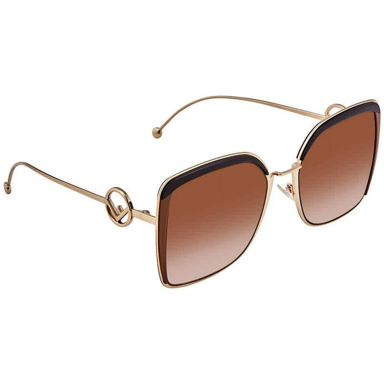 サングラス FENDI Woman Sunglasses Brown FE40163U 59E Fendi FE40013U XXS (54 - 18) with Brown lenses and Gold