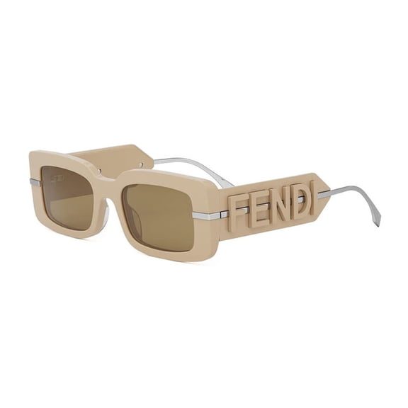 Fendi FE40133I 57E 51mm Rectangle Sunglasses Women's Shiny Brown