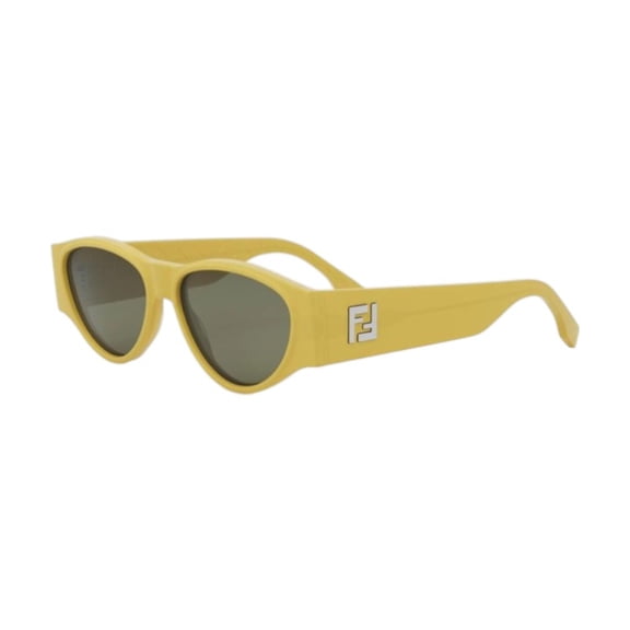Fendi FE40158I 39N 55mm Oval Sunglasses Women's Shiny Yellow