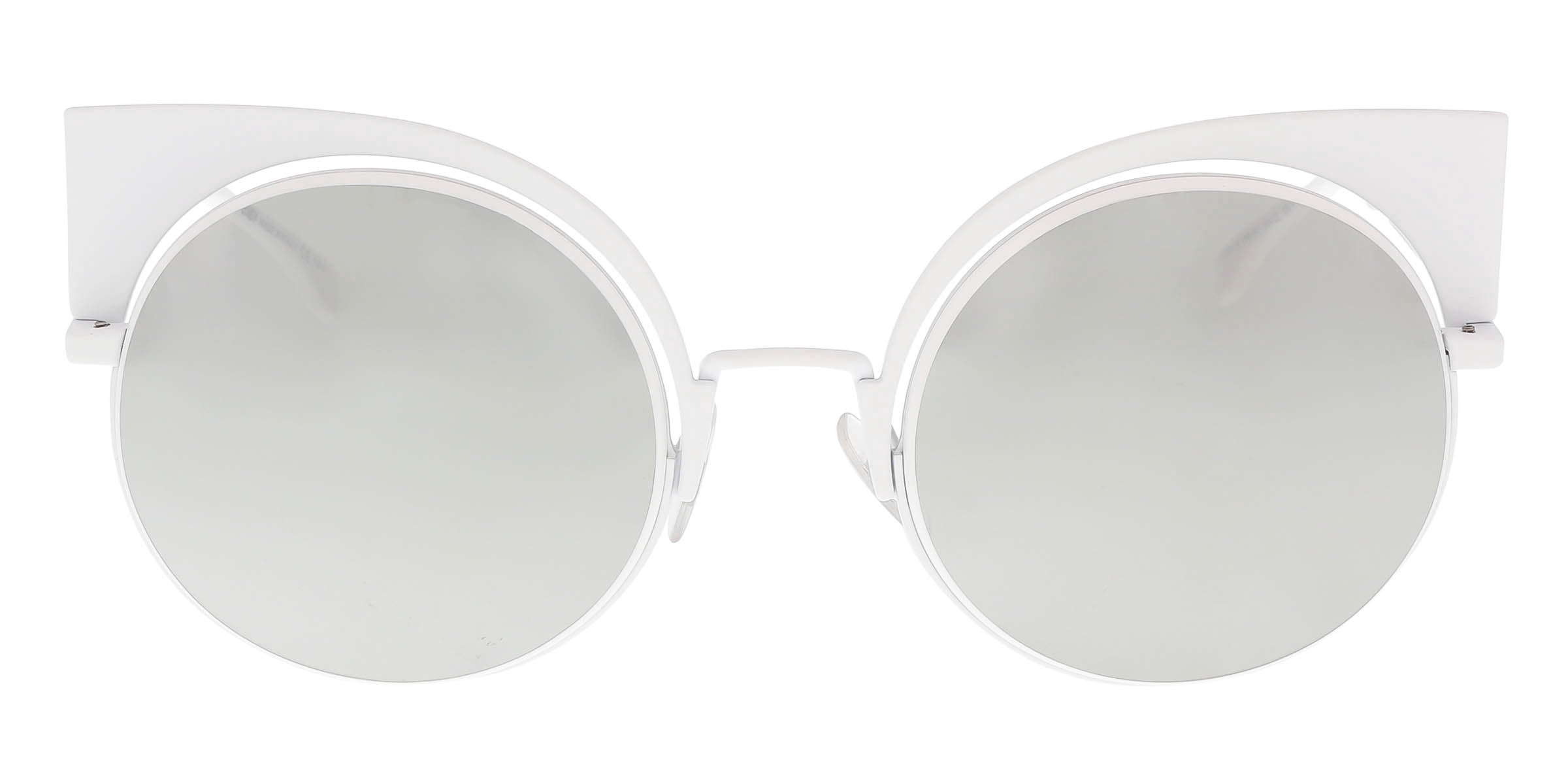 FENDI
Black Metal Cut Out Round Sunglasses - FF0177/S Fendi Women White Sunglasses Grey Silver Mirrored Lens main image 3