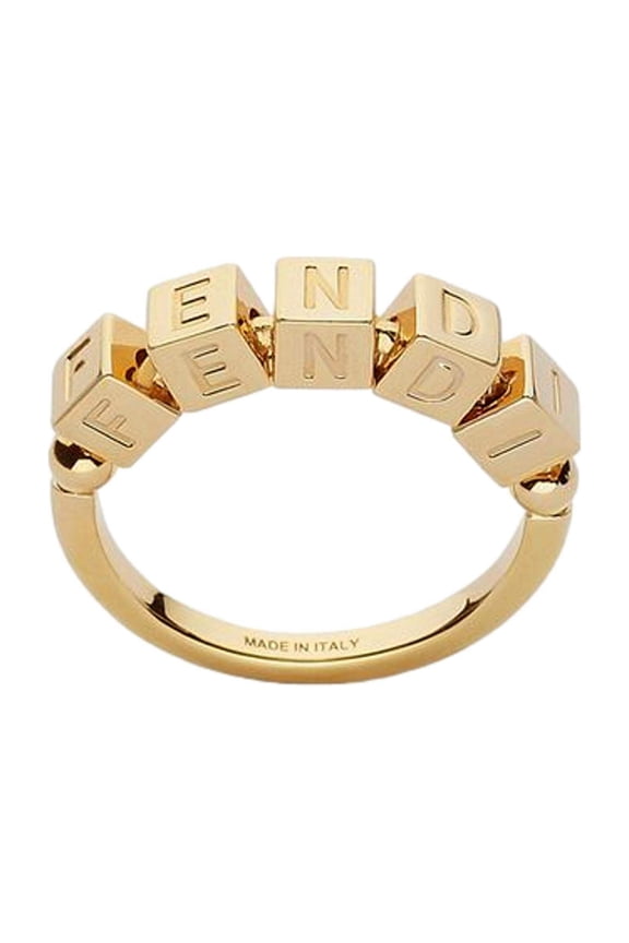 Graphy Letters Gold Metal Ring Size Medium