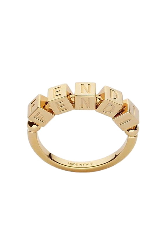 Graphy Letters Gold Metal Ring Size Small