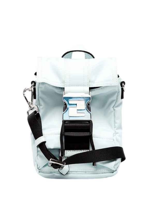 Ness Cyber Blue Nylon Buckle Mini Backpack Crossbody Bag Designer Convertible Small Travel Purse for Women