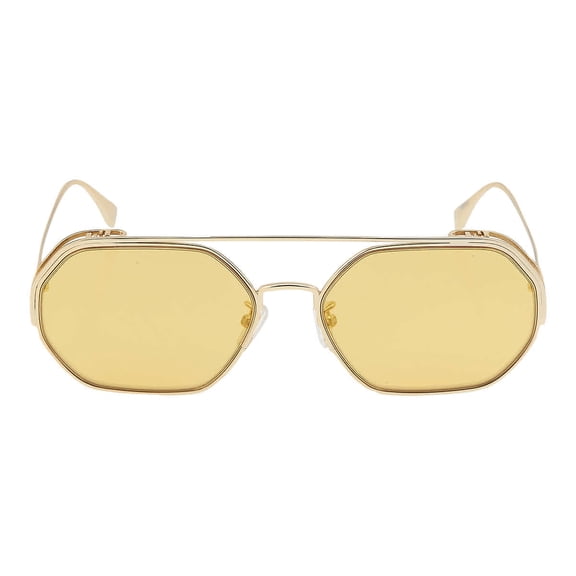 Fendi FE40039U 10L 57mm Geometric Sunglasses Women's Gold