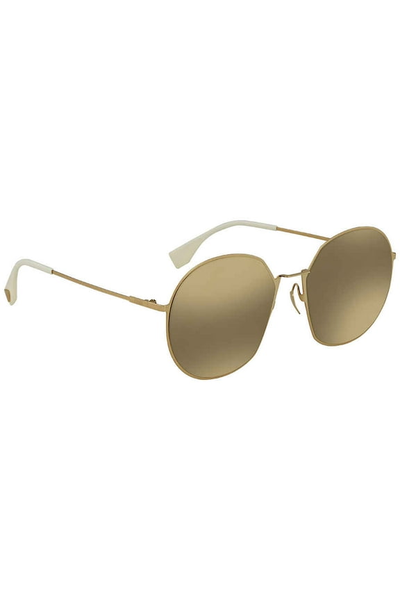 Gray Ivory Mirror Round Sunglasses FF 0313/F/S J5G/UE 59