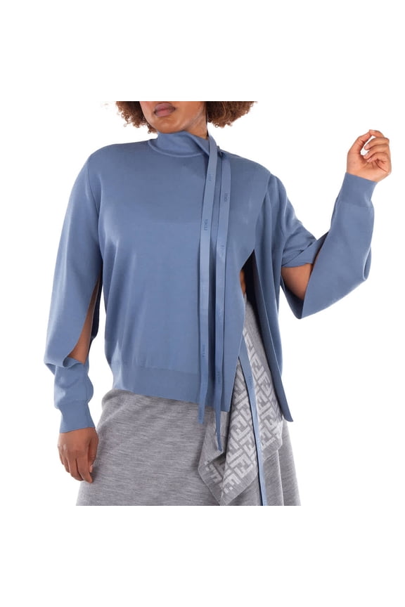 Logo Detail Pullover Wool Sweater, Brand Size 44 ( US Size 8 )