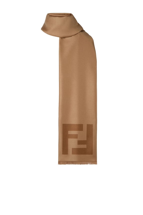 Men's Ff Long Rectangular Warm Camel Scarf Brown