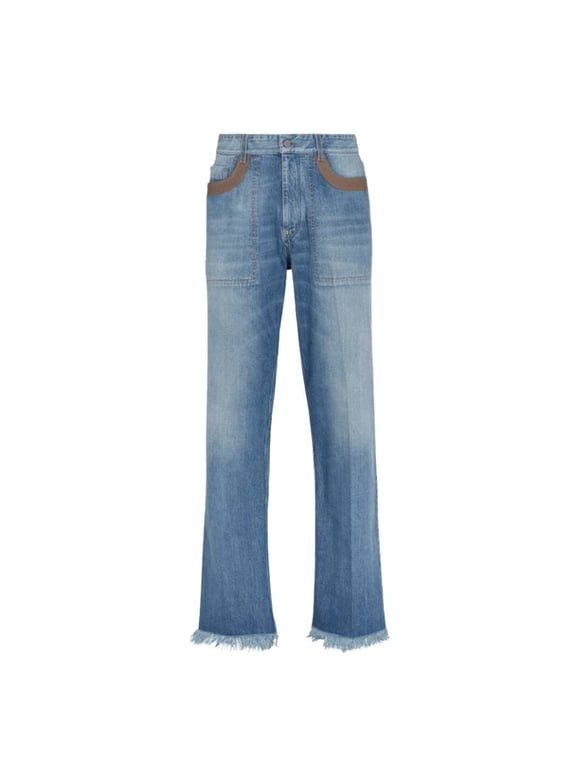 Men'sFrayed Hem Denim Jeans, Waist Size 29"