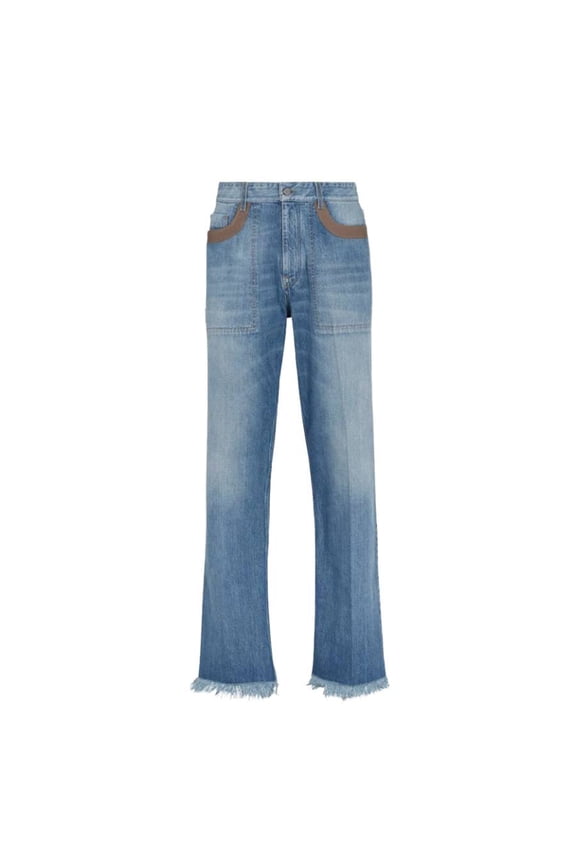 Men'sFrayed Hem Denim Jeans, Waist Size 29"