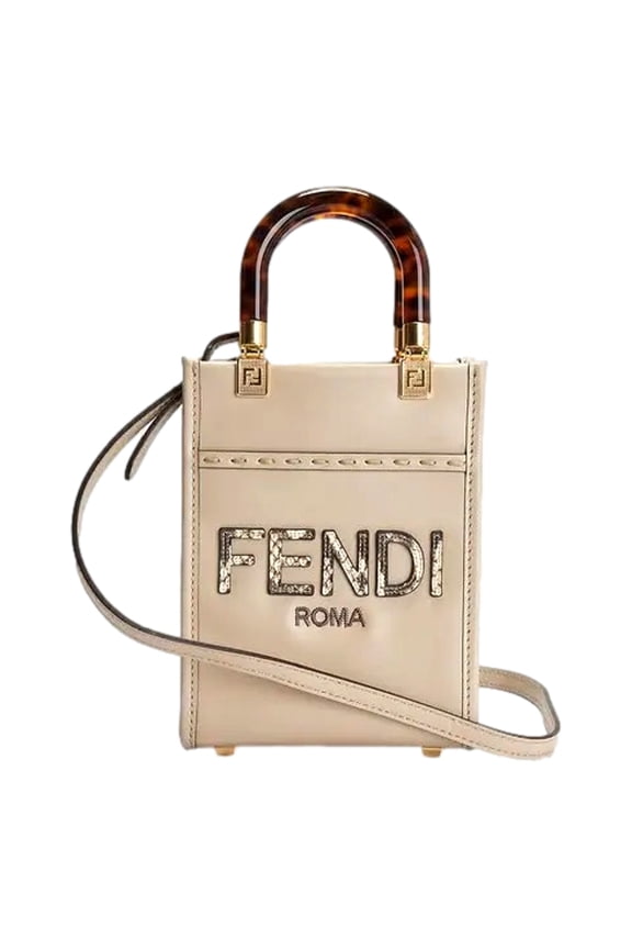 Nude Calfskin Snake Print Mini Sunshine Shopper Tote Crossbody Bag NEW