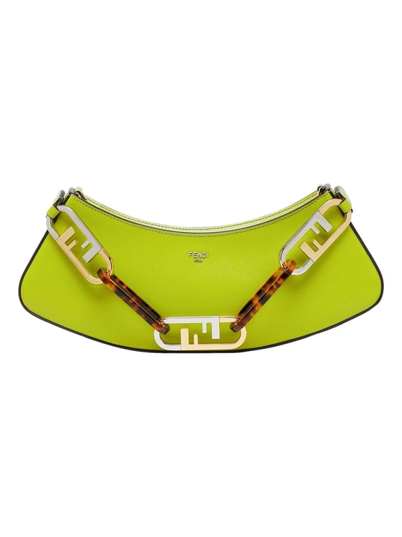 New Fendi O'Lock Swing Wasabi Green Calf Leather Small Hobo Shoulder Bag