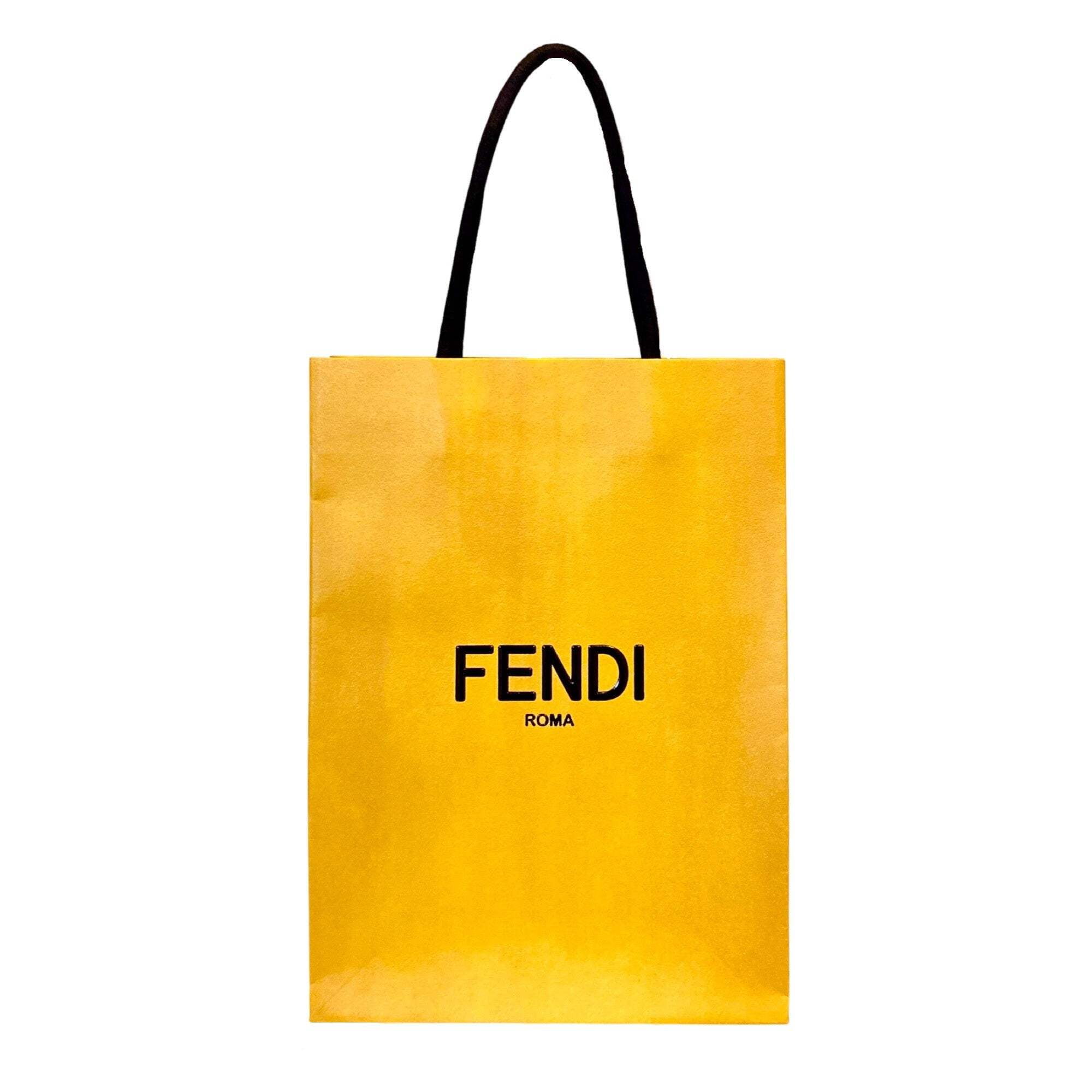 Fendi Roma Designer Shopping Gift Bag Logo Yellow Paper