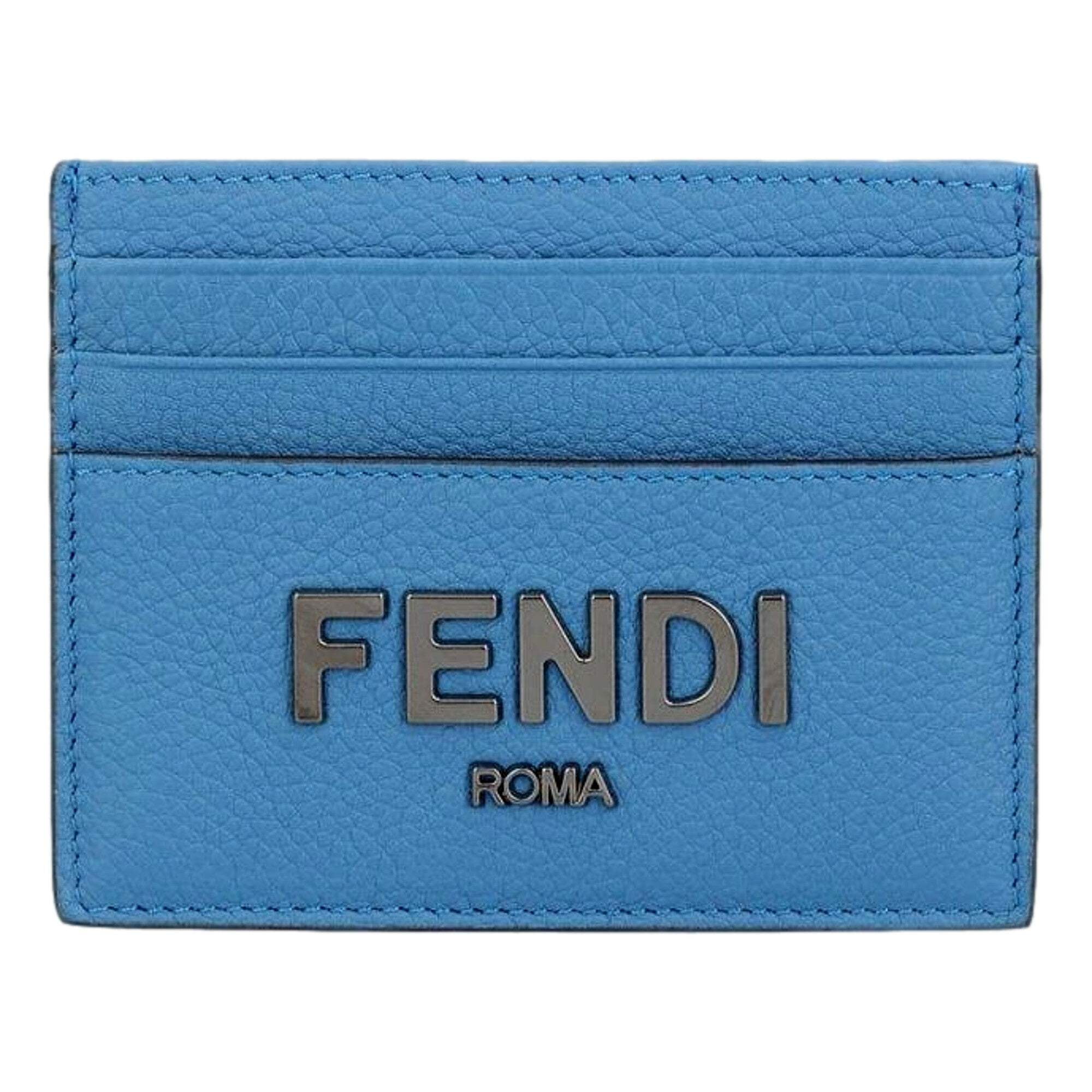 Fendi Signature Fiordaliso Grained Leather Card Case Wallet