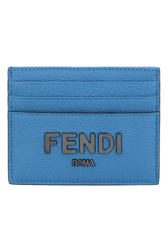 Signature Fiordaliso Grained Leather Card Case Wallet