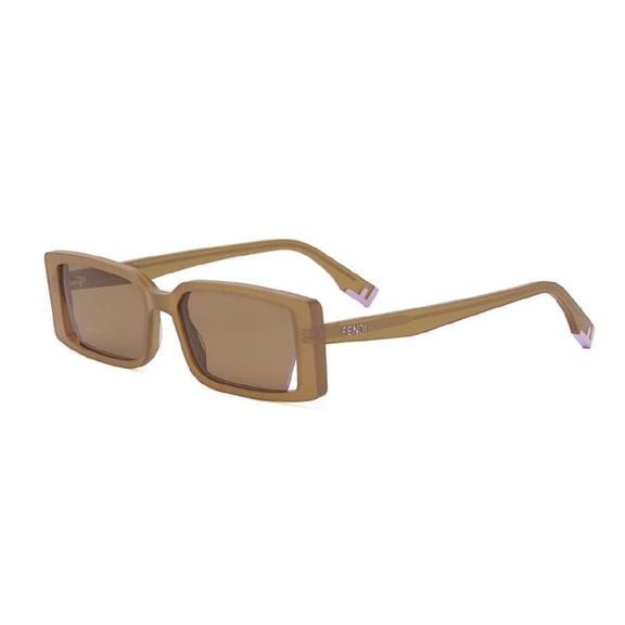 Fendi FE40164I 44J 53mm Rectangle Sunglasses Women's Shiny Orange