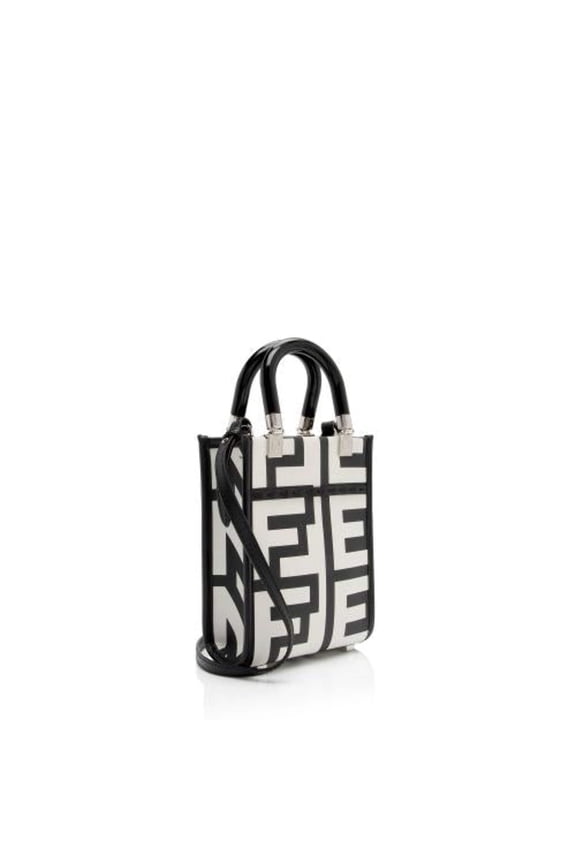 Sunshine Nero and Blanco Calfskin Leather Mini Bag