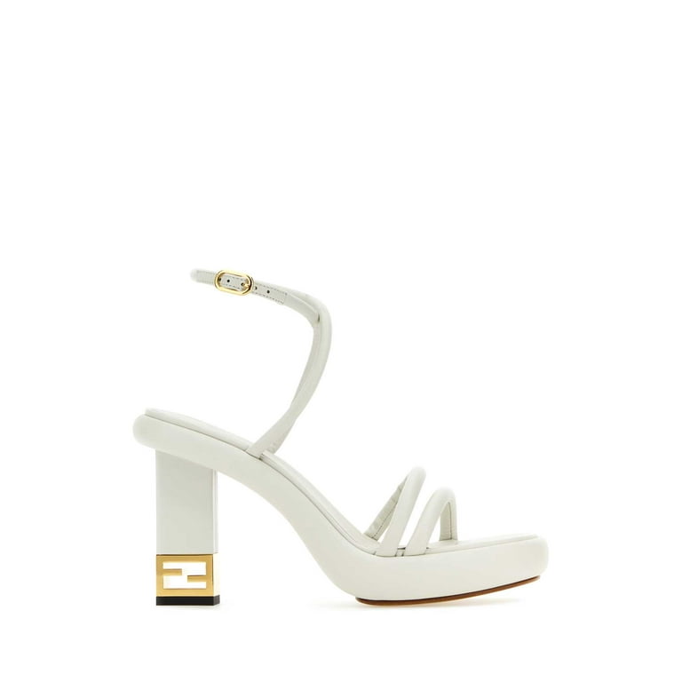 White fendi outlet sandals