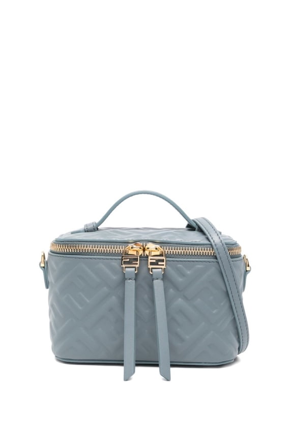 Women's Quilted Mini-Bag With Gold-Tone Zipper Blue