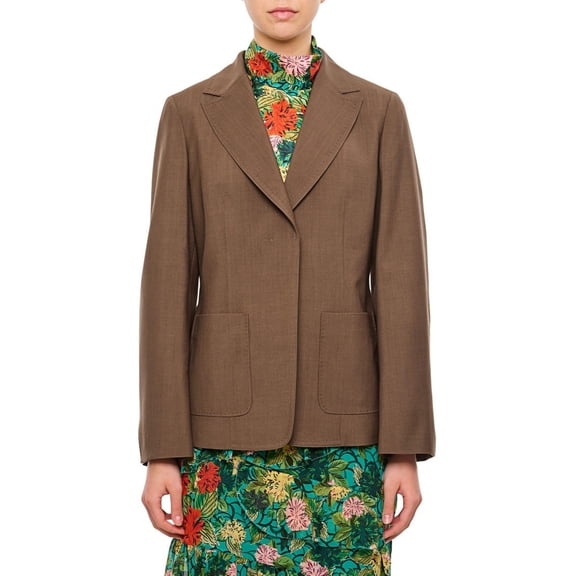 Fendi Tailored Waisted Blazer With Embroidered Logo (Women's)