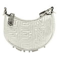 thumbnail image 1 of Fendi x Marc Jacobs Fendigraphy Silver Nano Embroidered Miniature Hobo Charm Leather Bag, 1 of 7