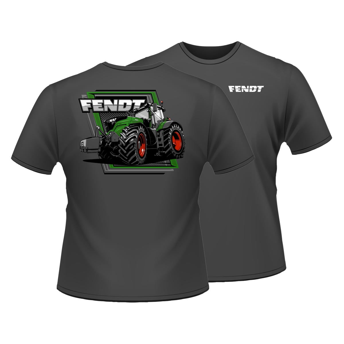 Fendt 1050 Tractor Charcoal Grey Short Sleeve T-Shirt Shirt EXC